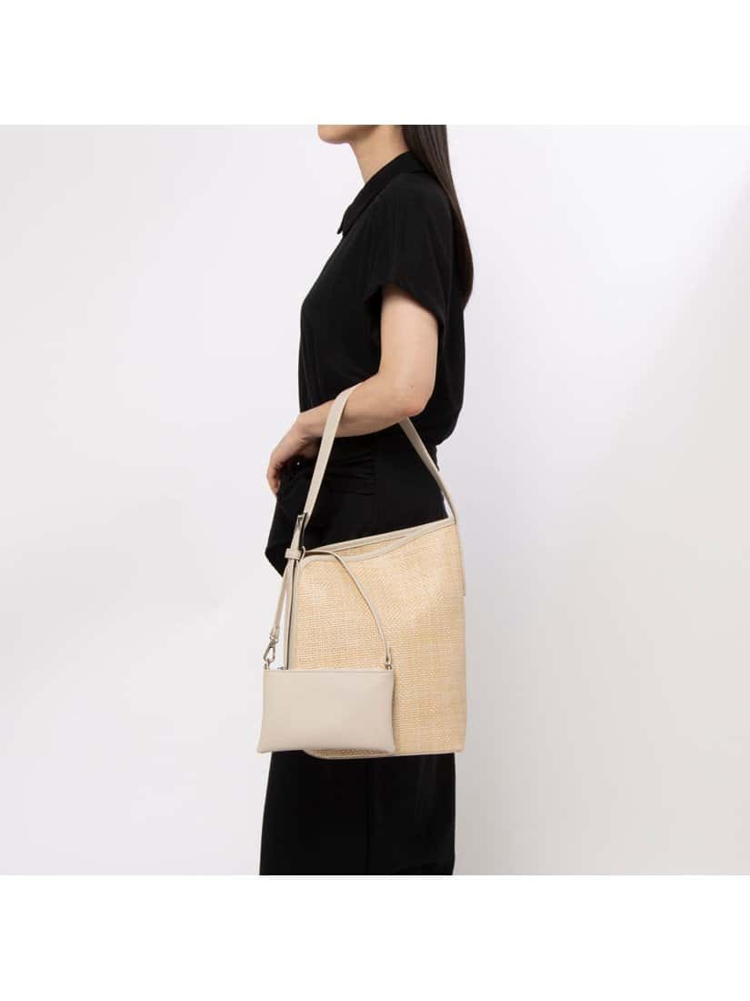 【SALE／50%OFF】cache cache カシュカシュ cachecache / 雑材風アシンメトリートート アンビリオン バッグ トートバッグ ブラック【送料無料】