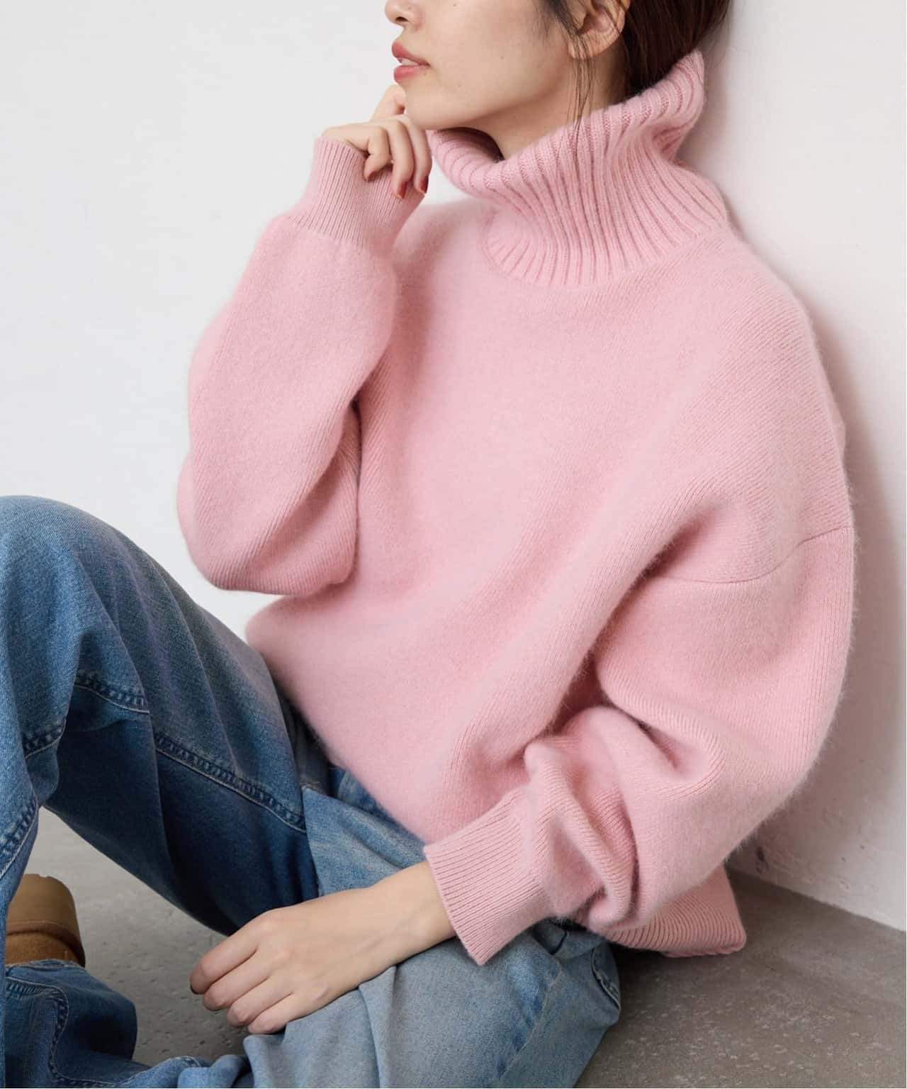 【SALE／30%OFF】SLOBE IENA ウォッシャブルファーリーダブルフェイスタートルニット スローブ イエナ トップス ニット ブラウン ピンク ネイビー【送料無料】