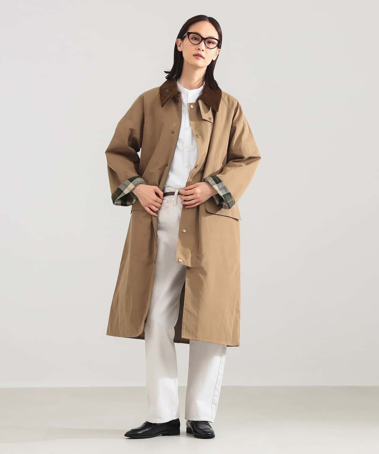 Demi-Luxe BEAMS 【別注】BARBOUR / BURGHLEY ロングコート 春アウター ライトコート デミルクス ビームス ジャケット・アウター ステンカラーコート ベージュ【送料無料】