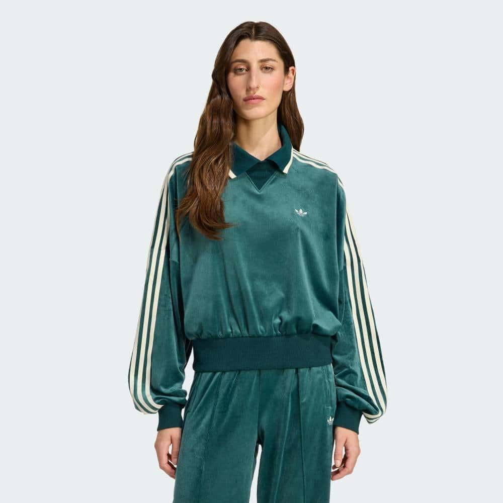 【SALE／20%OFF】adidas 【公式】アディダス adidas 返品可 アディダス オリジナルスxリバティ・ロンドン エンボス加工 ベルベット スウェットシャツ アディダス トップス スウェット・トレーナー グリーン【送料無料】