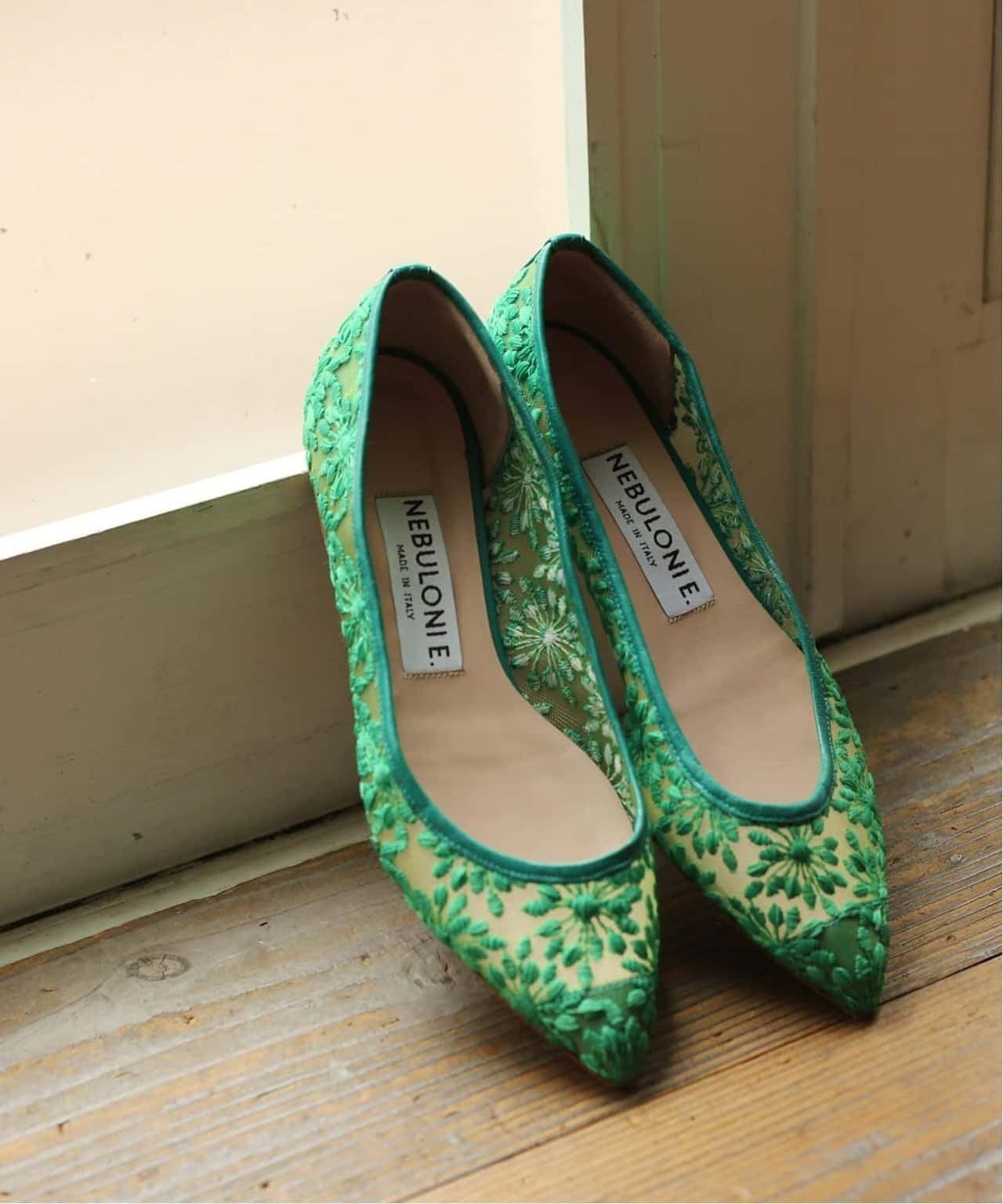 【SALE／30%OFF】VERMEIL par iena 【NEBULONI E./ネブローニ】FLAT Shoes ヴェルメイユ パー イエナ シューズ・靴 パンプス グリーン ブラック ホワイト【送料無料】