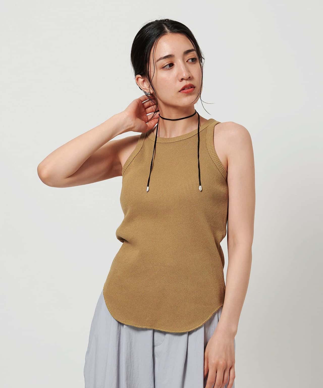 【SALE／50%OFF】BEAUTY&YOUTH UNITED ARROWS リブ アメリカンスリーブ タンクトップ ビューティー＆ユース　ユナイテッドアローズ トップス ノースリーブ・タンクトップ グレー ホワイト ベージュ【送料無料】