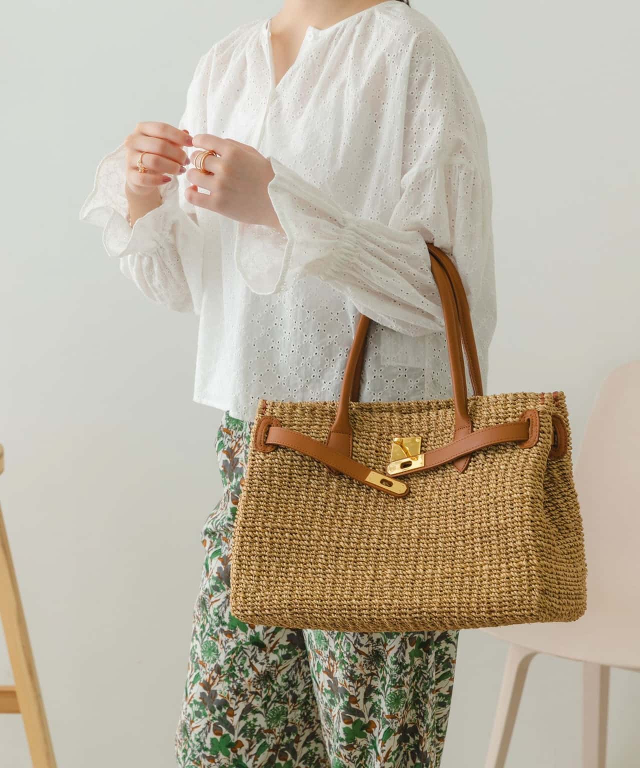 RODE SKO COTTO ABAKA LEATHER BAG ロデスコ バッグ トートバッグ ブラウン ベージュ【送料無料】