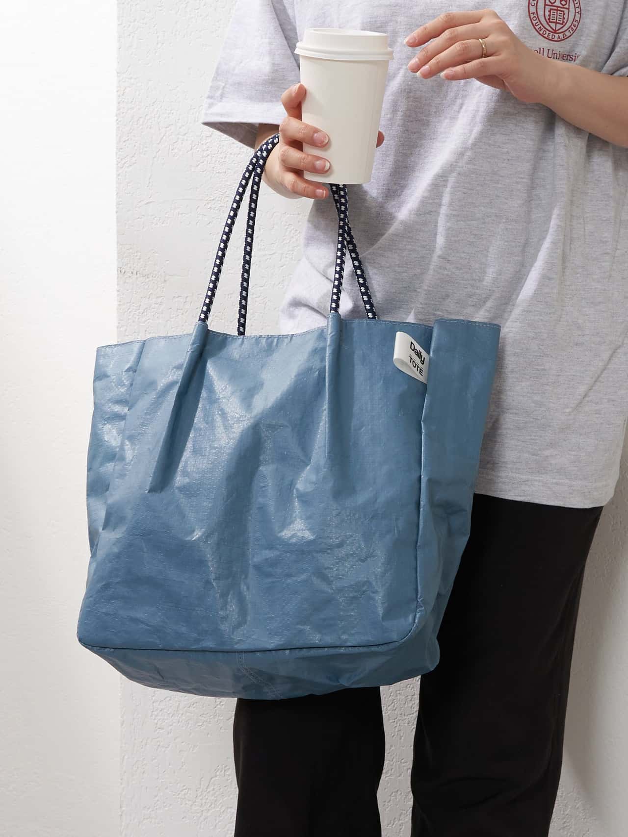 【SALE／50%OFF】Daily russet 【雨の日オススメ】レジャーロープトートバッグ(L) デイリーラシット バッグ トートバッグ ブルー ホワイト グリーン シルバー