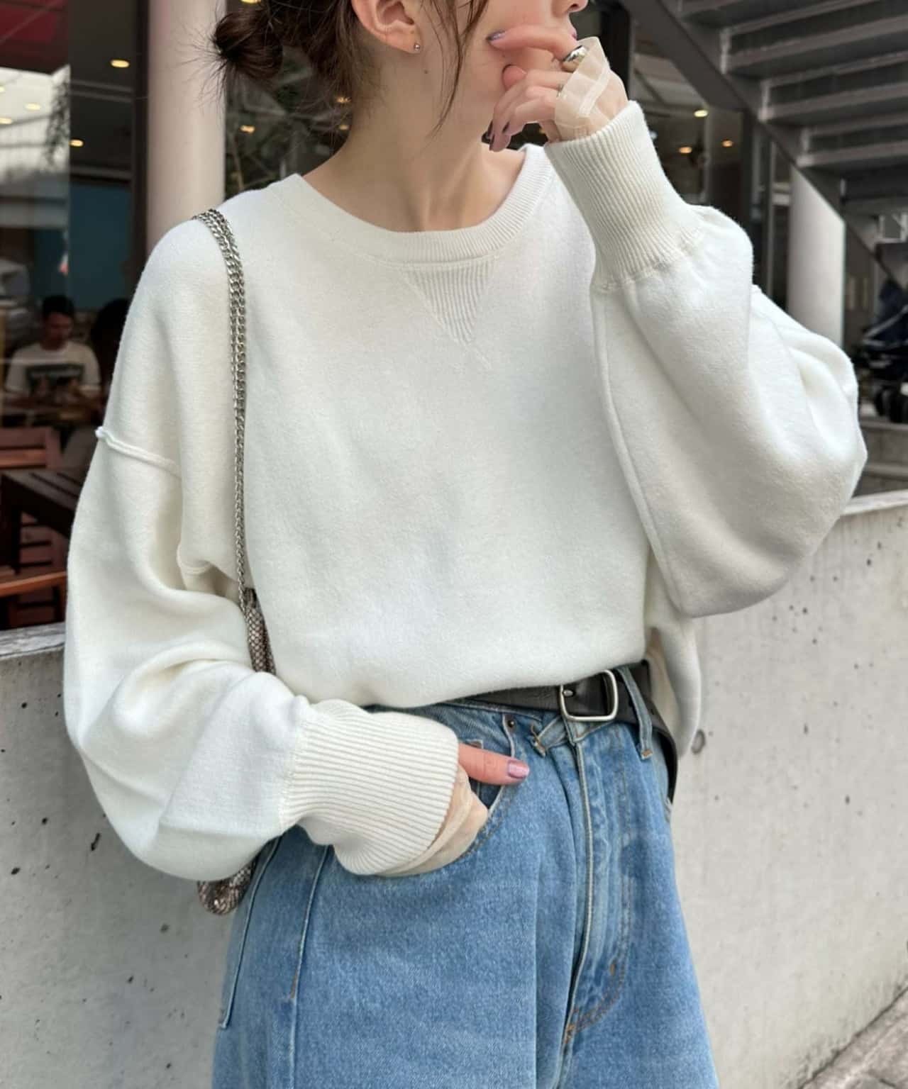 【SALE／69%OFF】CIAOPANIC TYPY 【綿100%で洗える】《16色展開》スウェットライクボリュームスリーブニット チャオパニックティピー トップス ニット ベージュ グレー ピンク イエロー ブラウン レッド ホワイト グリーン ブルー パープル ブラック