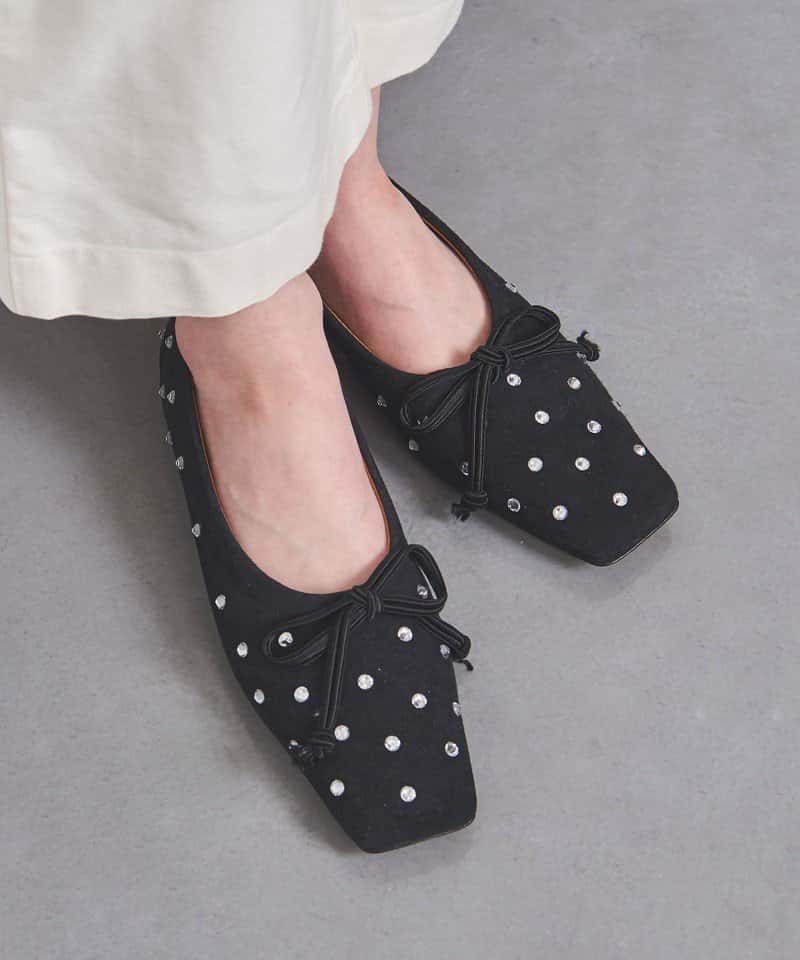 【SALE／40%OFF】UNITED ARROWS 【別注】＜PIPPICHIC＞STN SQU バレエシューズ ユナイテッドアローズ シューズ・靴 バレエシューズ ブラック【送料無料】