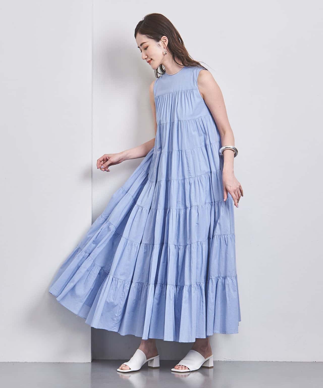 UNITED ARROWS 【一部別注】＜MARIHA＞MUSE ノースリーブ ワンピース ユナイテッドアローズ ワンピース・ドレス ワンピース ブルー ピンク【送料無料】