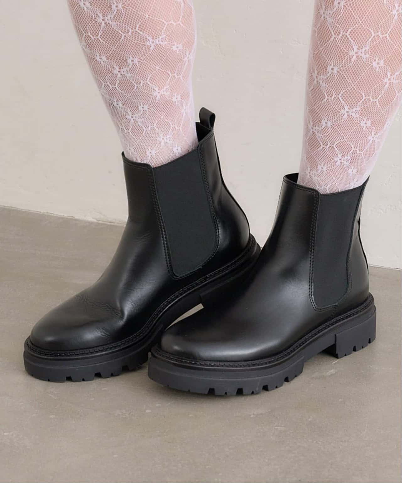 U by SPICK&SPAN ENESS/エネス サイドゴアショートブーツ ユーバイスピックアンドスパン シューズ・靴 ブーツ ブラック【送料無料】