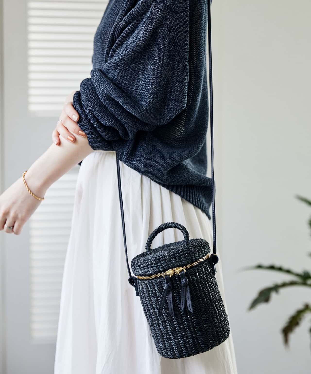 【SALE／20%OFF】The Bagmati BAGMATI//ABACAバッグ バビロン バッグ かごバッグ ブラック【送料無料】
