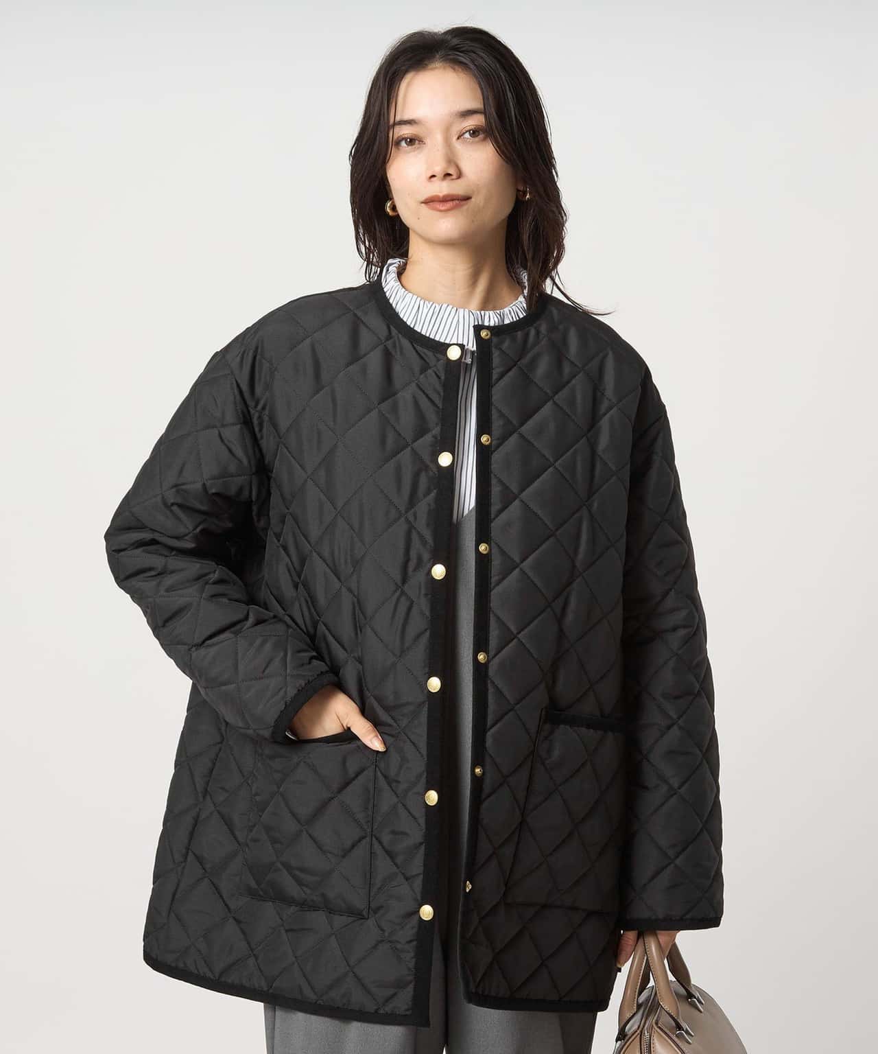 【SALE／40%OFF】UNITED ARROWS green label relaxing 【別注】＜Traditional Weatherwear＞ARKLEY Aライン キルティング ミドル コート ユナイテッドアローズ グリーンレーベルリラクシング ジャケット・アウター その他のジャケット・アウター ブラック ブ【送料無料】