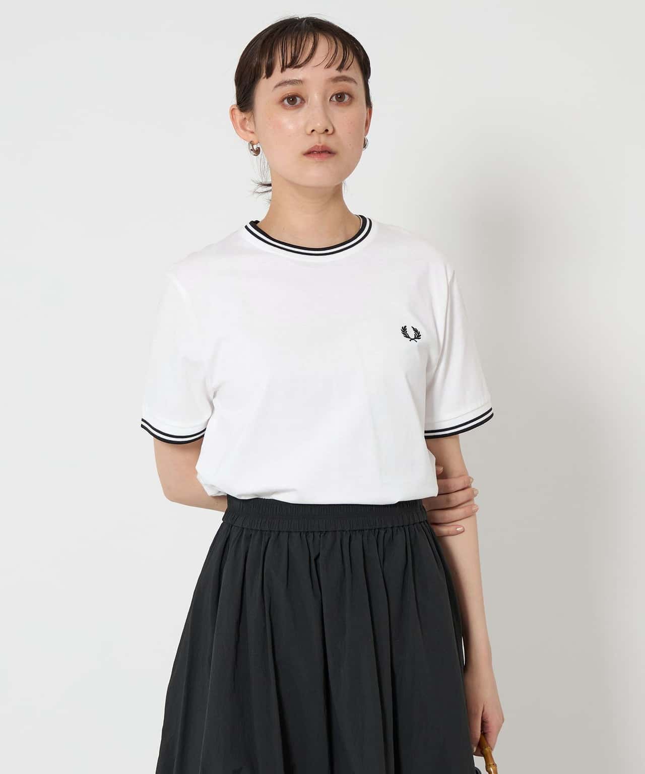 UNITED ARROWS green label relaxing ＜FRED PERRY＞ツインティップ Tシャツ ユナイテッドアローズ グリーンレーベルリラクシング トップス カットソー・Tシャツ ネイビー ホワイト グレー ブラック【送料無料】