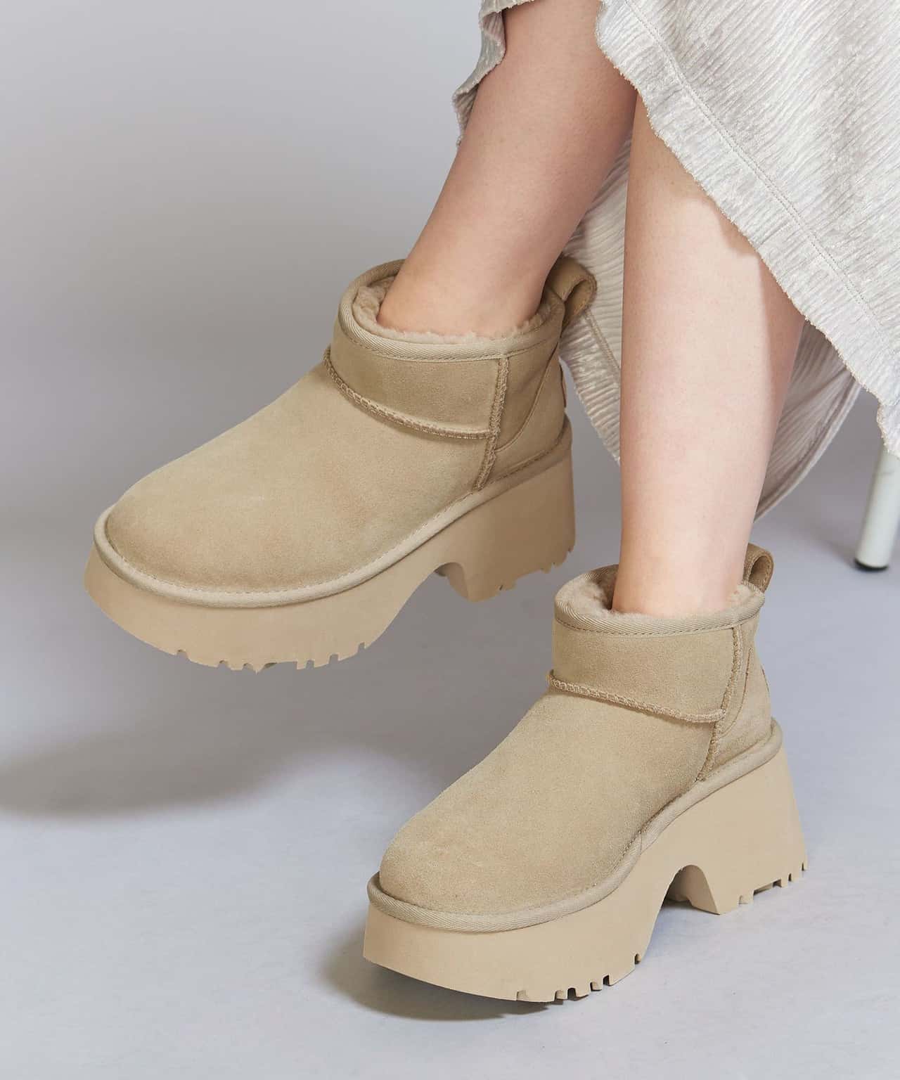BEAUTY&YOUTH UNITED ARROWS 【国内EXCLUSIVE】＜UGG＞クラッシック ウルトラミニ ニューハイツ ブーツ ビューティー＆ユース　ユナイテッドアローズ シューズ・靴 ブーツ ベージュ【送料無料】