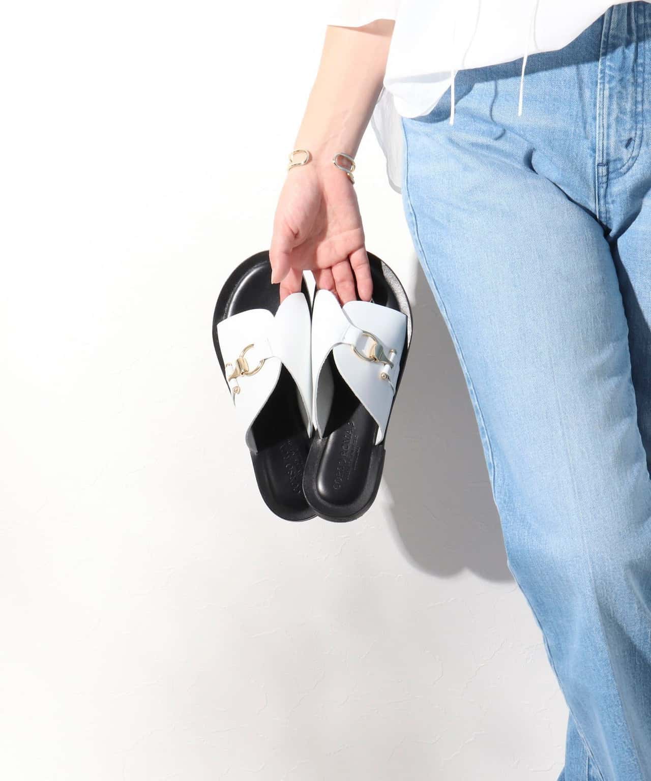 【SALE／40%OFF】NOLLEY'S 【CORSO ROMA 9/コルソローマノーヴェ】ビットツキサンダル ノーリーズ シューズ・靴 サンダル ブラック ホワイト【送料無料】