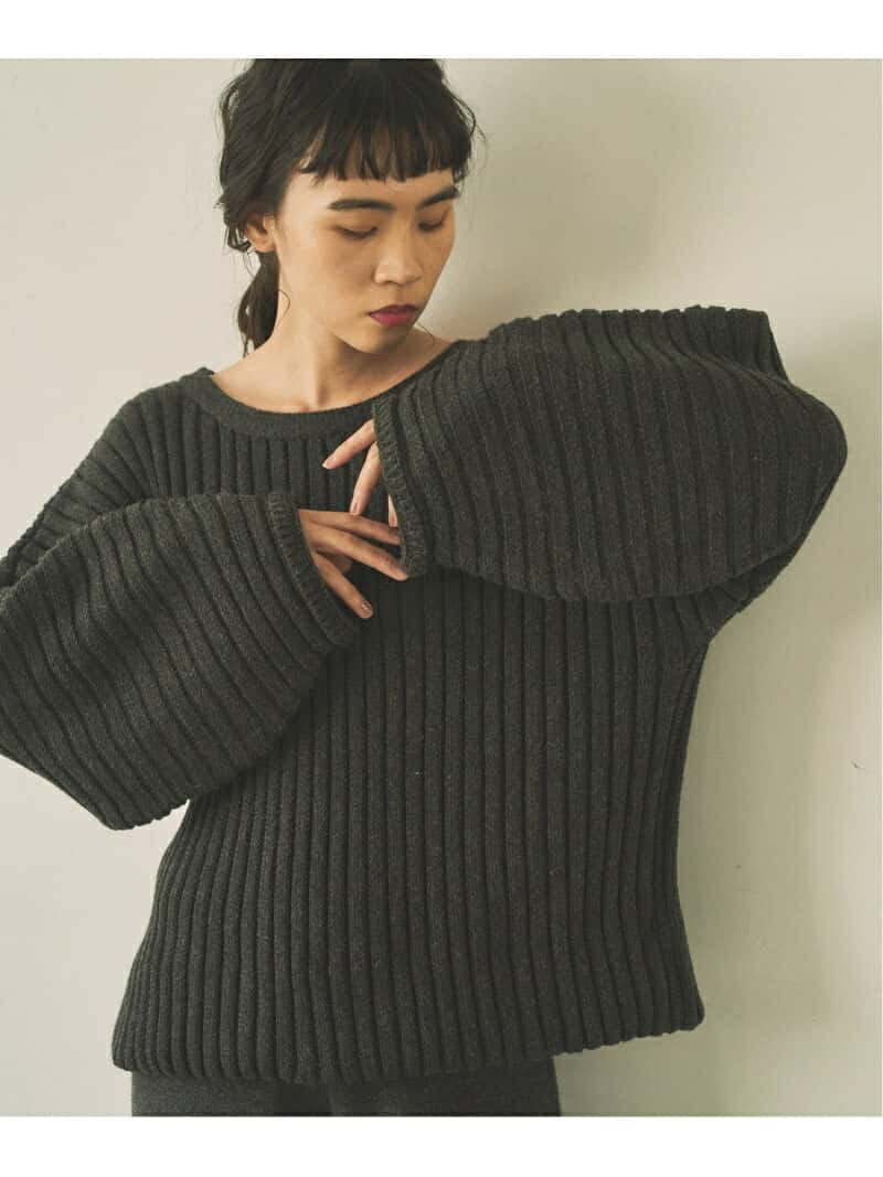 【SALE／70%OFF】Audrey and John Wad 2WAYワイドリブプルオーバー オードリーアンドジョンワッド トップス ニット グレー ブラウン【送料無料】