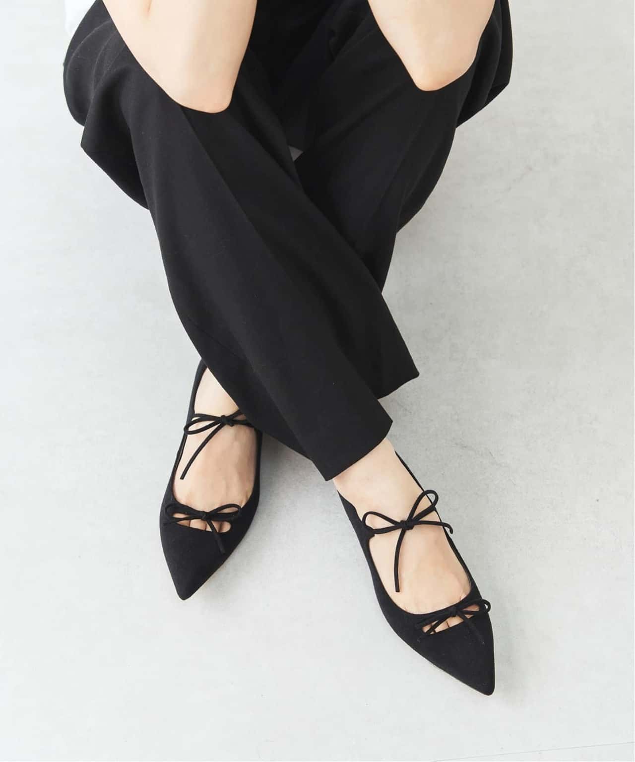 【SALE／30%OFF】Le Talon 《追加》ポインテッドダブルリボンフラット ルタロン シューズ・靴 その他のシューズ・靴 ブラック ブルー【送料無料】