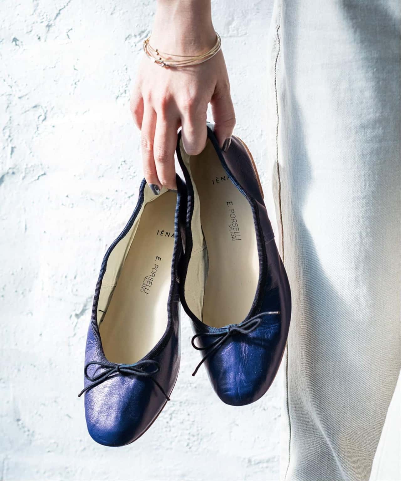 【SALE／40%OFF】IENA 【PORSELLI/ポルセリ】別注 バレエシューズ◆ イエナ シューズ・靴 バレエシューズ ネイビー グレー ベージュ オレンジ【送料無料】
