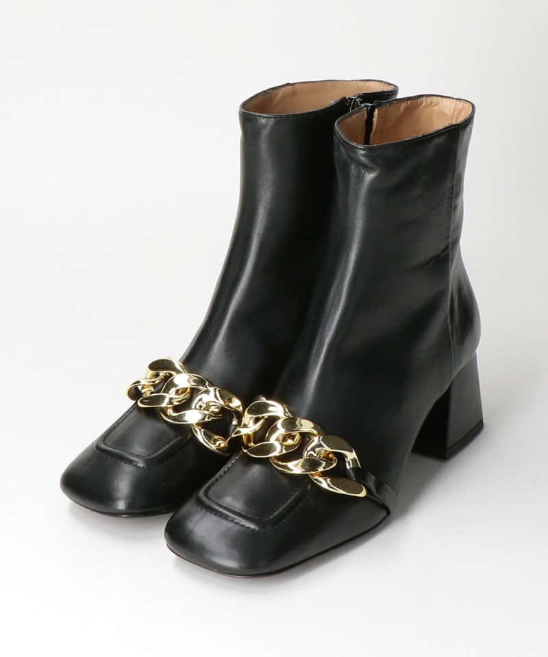 UNITED ARROWS green label relaxing ＜FABIO RUSCONI＞ チェーン ショートブーツ ＜Select by EMMEL REFINES＞ ユナイテッドアローズ グリーンレーベルリラクシング シューズ・靴 ブーツ ブラック【送料無料】