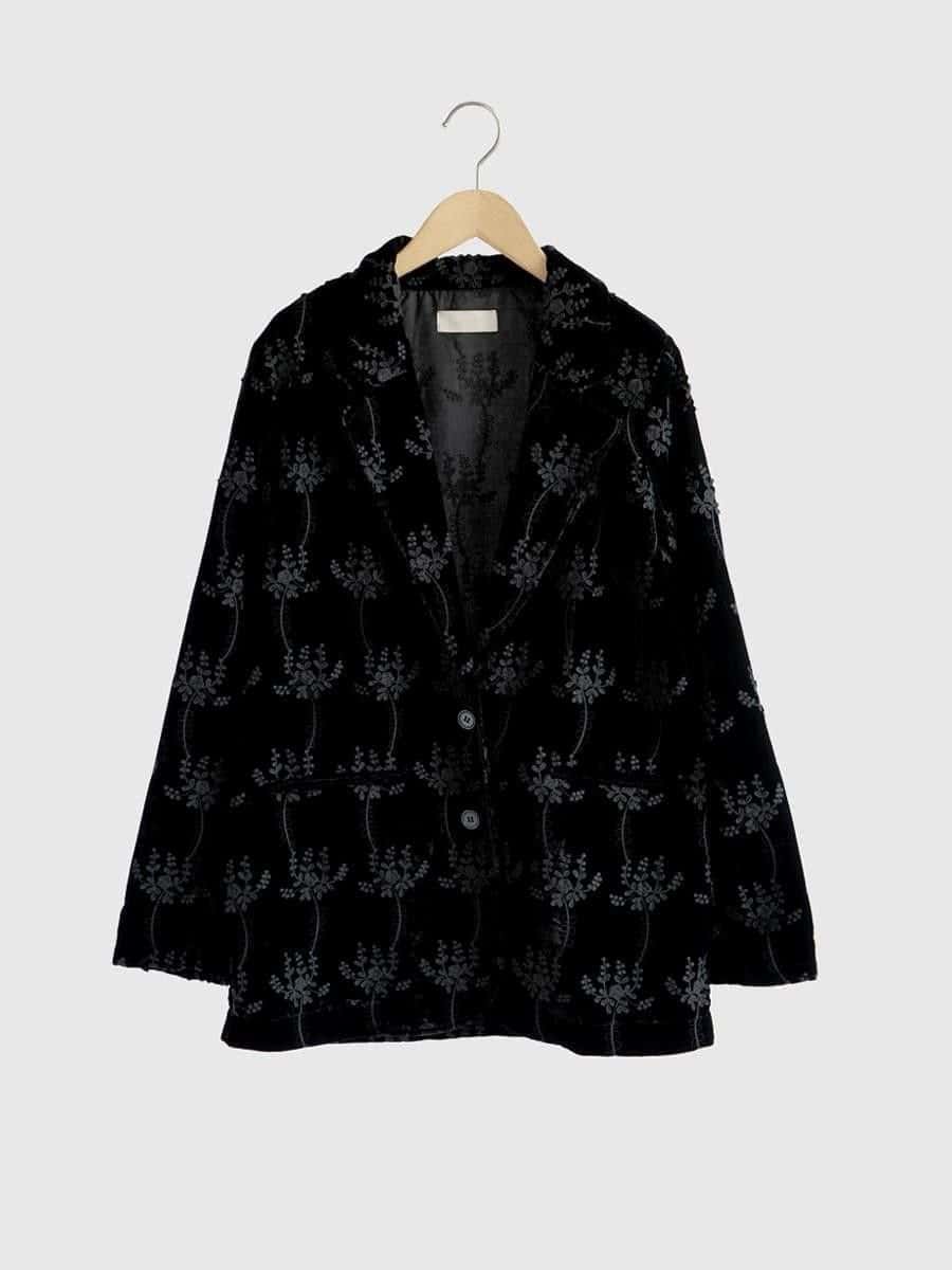 【SALE／40%OFF】Ample フラワー刺繍ベロアテーラードジャケット ヴァン ジャケット・アウター テーラードジャケット・ブレザー ブラック【送料無料】