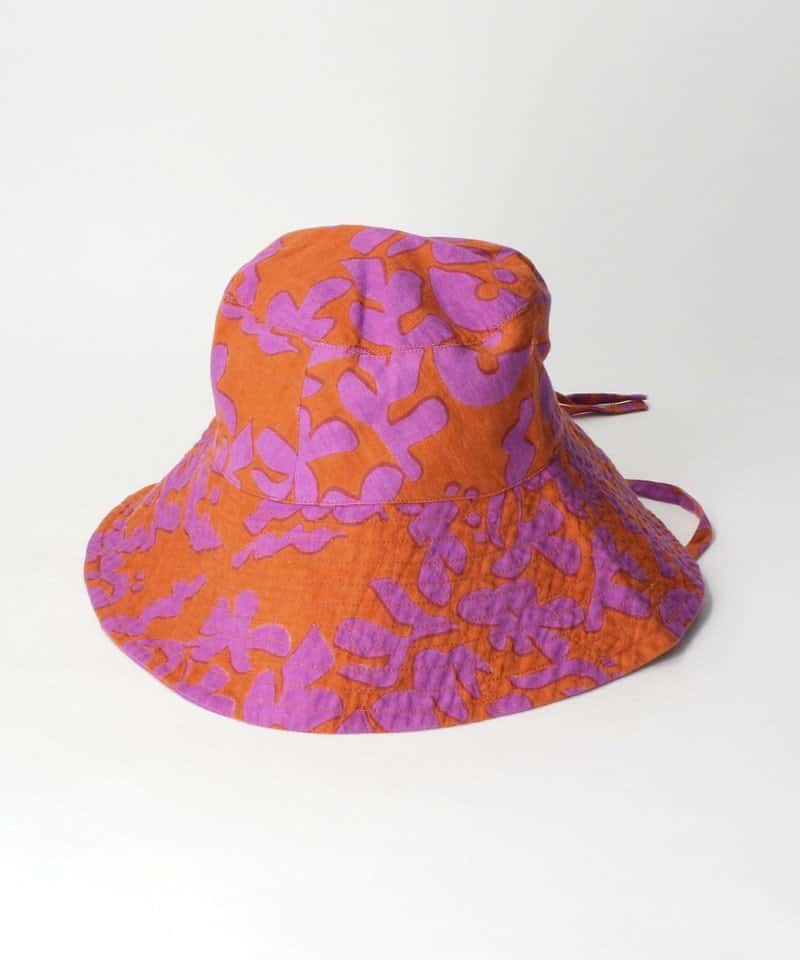 【SALE／40%OFF】UNITED ARROWS green label relaxing ＜Sara mallika＞ フラワープリント ハット / 帽子 ユナイテッドアローズ グリーンレーベルリラクシング 帽子 ハット オレンジ ブルー【送料無料】