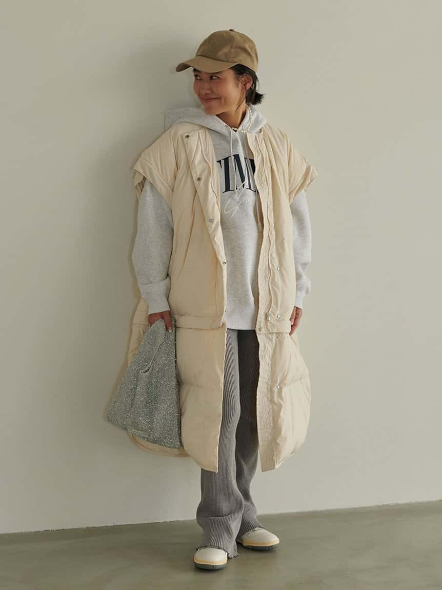 【SALE／40%OFF】emmi 【金子綾 for emmi】ecoマルチウェイダウンコート エミ ジャケット・アウター その他のジャケット・アウター ブラック ブラウン ホワイト ネイビー【送料無料】