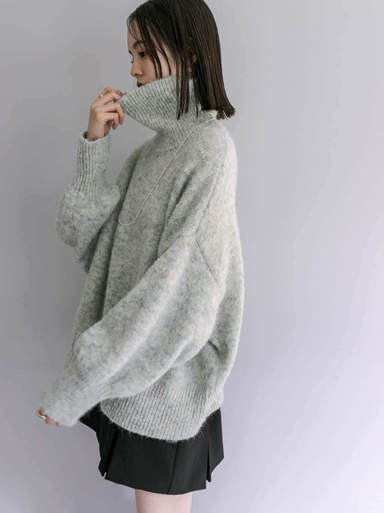 【SALE／57%OFF】PAL GROUP OUTLET 【mystic】モヘアライクタートルニット パル グループ アウトレット トップス ニット グリーン ホワイト イエロー グレー