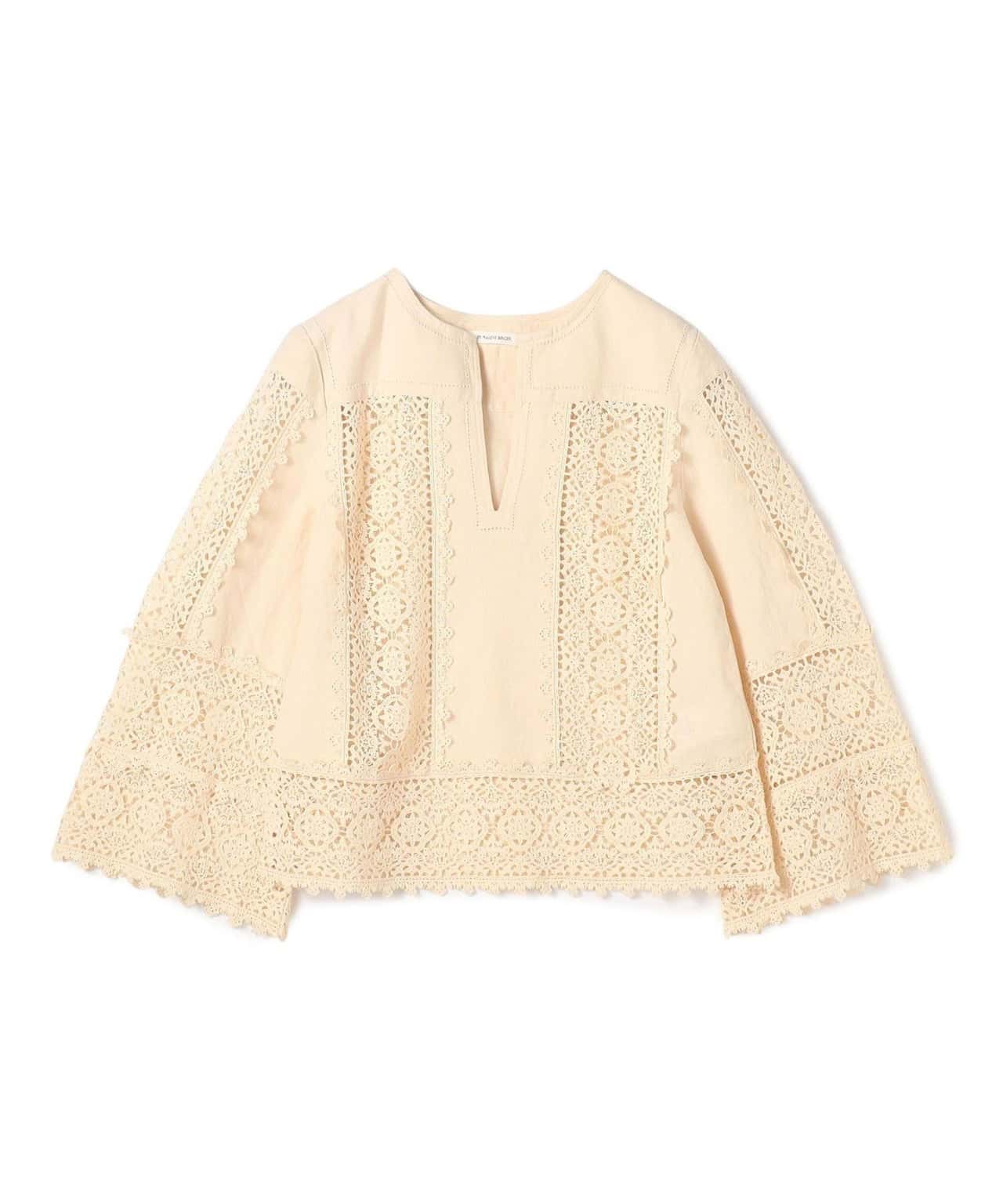 【SALE／70%OFF】TOMORROWLAND GOODS BY MALENE BIRGER DONNA レースエンブロイダリーブラウス トゥモローランド トップス シャツ・ブラウス ベージュ ブラック【送料無料】