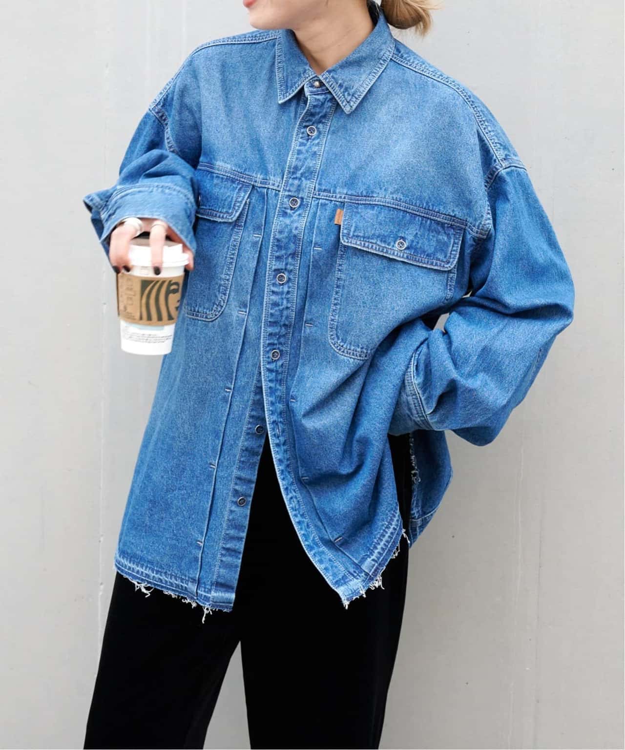 OUTDOOR PRODUCTS Usual Things ULTデニムワーカーシャツ アウトドアプロダクツユージュアルシングス トップス シャツ・ブラウス ブルー ネイビー【送料無料】