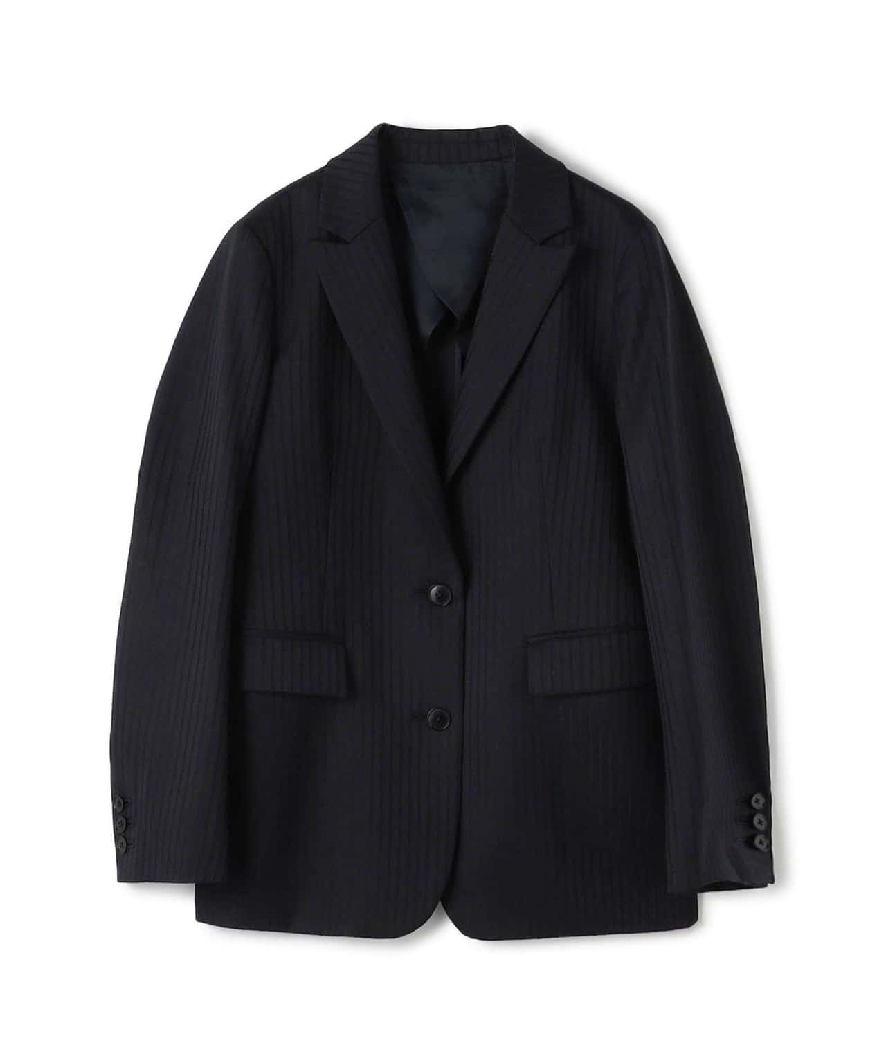 【SALE／70%OFF】BACCA シャドーストライプ テーラードジャケット トゥモローランド ジャケット・アウター テーラードジャケット・ブレザー ブラック ネイビー【送料無料】