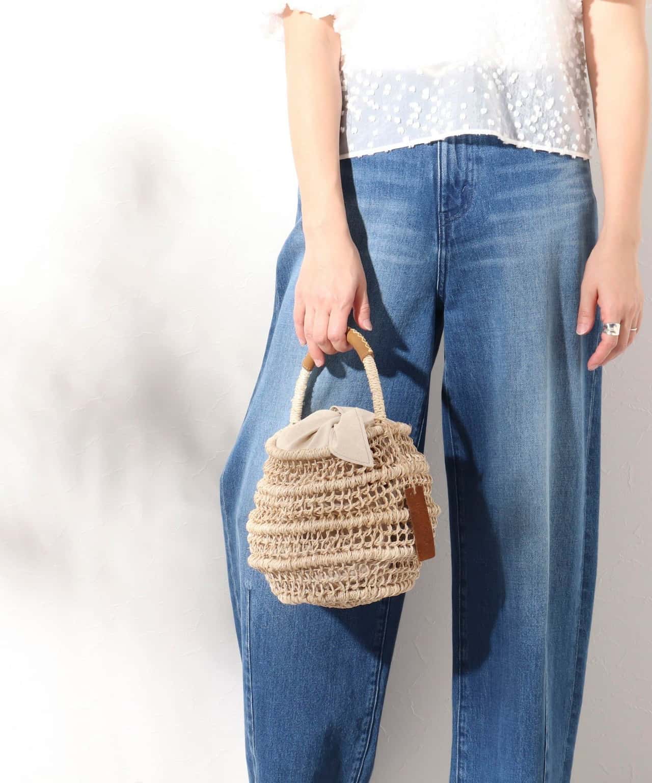 【SALE／40%OFF】NOLLEY'S 【BAGMATI/ バグマティ】ミニマルシェかごバッグ ノーリーズ バッグ かごバッグ ブラック ベージュ【送料無料】