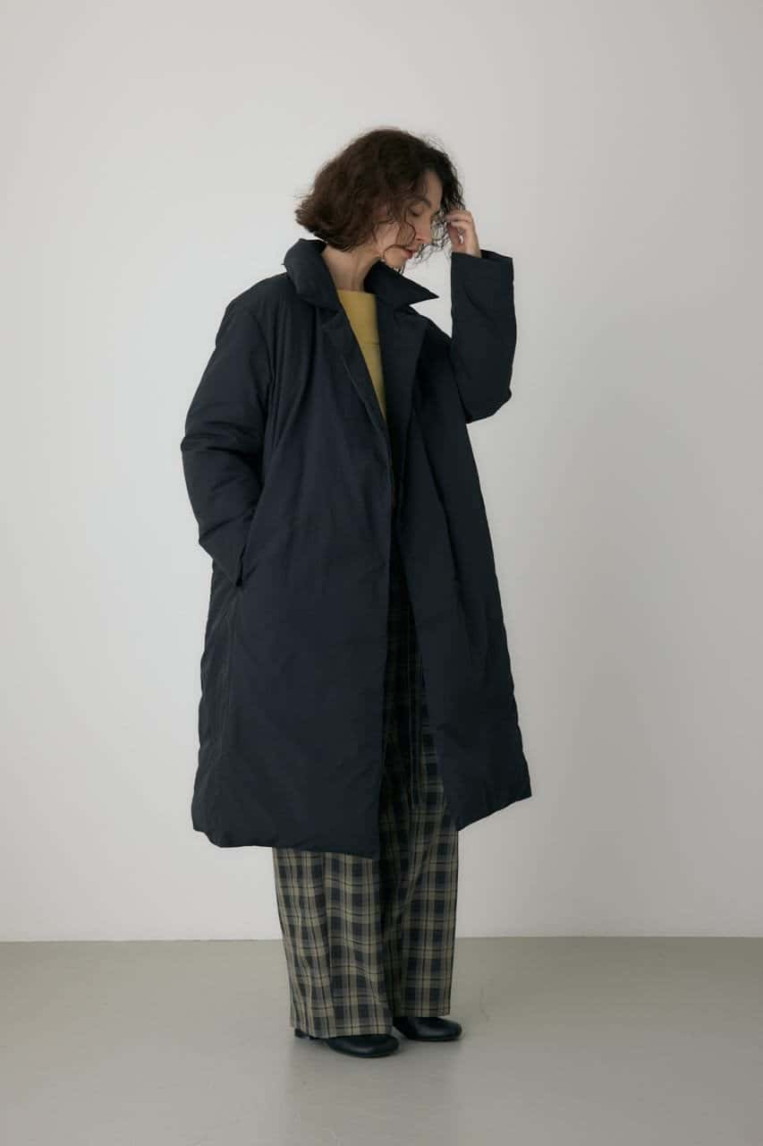 【SALE／50%OFF】crie conforto ショールカラーダウンコート クリー コンフォルト ジャケット・アウター その他のジャケット・アウター ブラック ベージュ【送料無料】