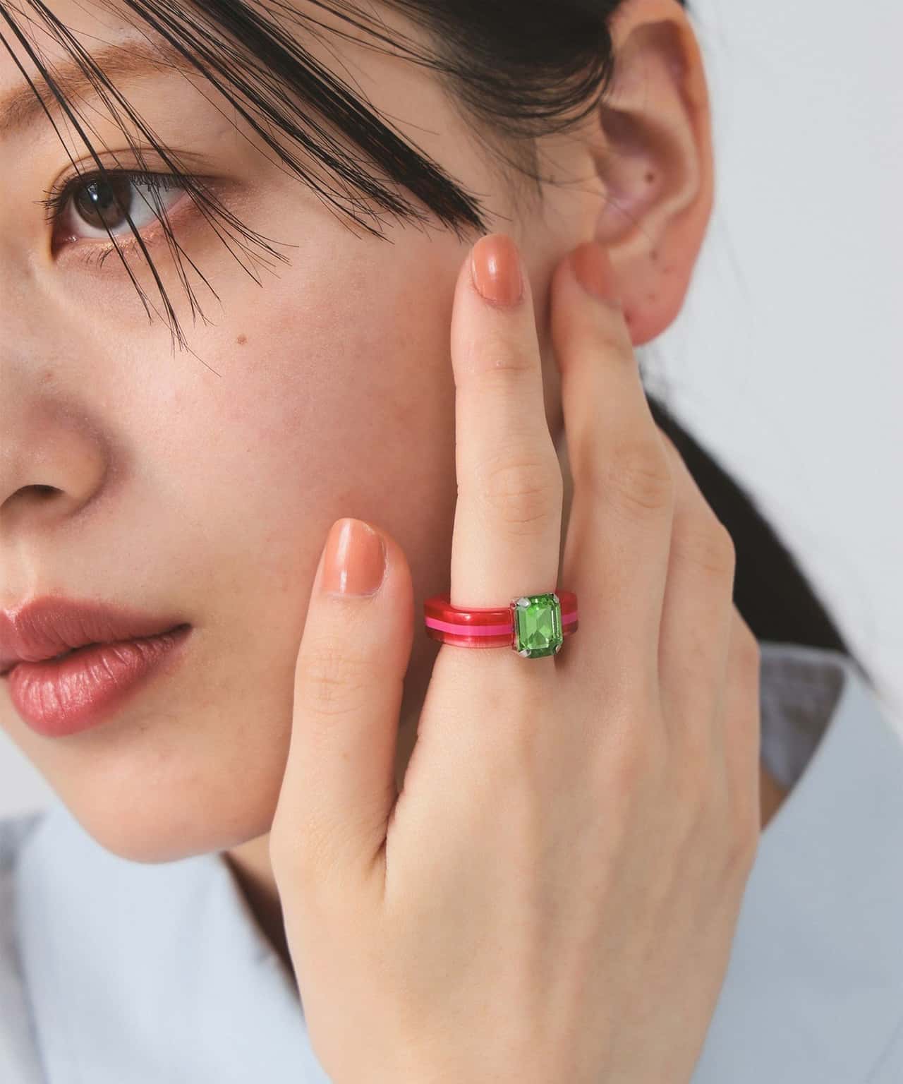 Ray BEAMS カラー ビジュー リング ビームス ウイメン アクセサリー・腕時計 リング・指輪 オレンジ ホワイト ピンク ブルー