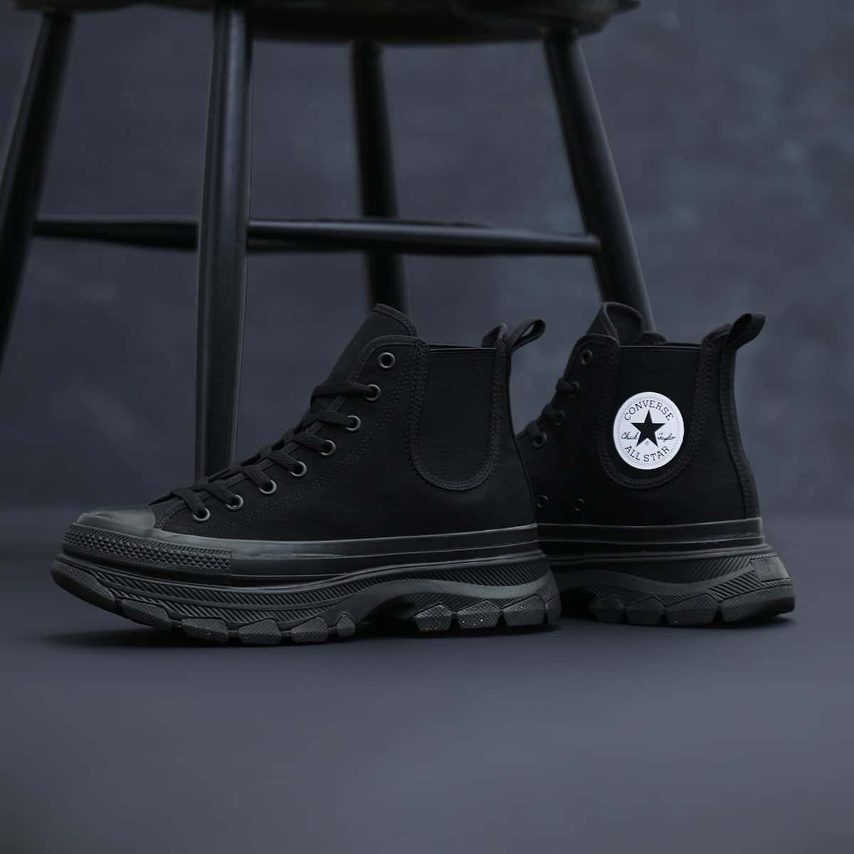 CONVERSE 【CONVERSE 公式】ALL STAR (R) TREKWAVE SIDEGORE HI/【コンバース 公式】オールスター　(R)　トレックウエーブ　サイドゴア　HI　厚底　ハイカット コンバース シューズ・靴 スニーカー ブラック【送料無料】