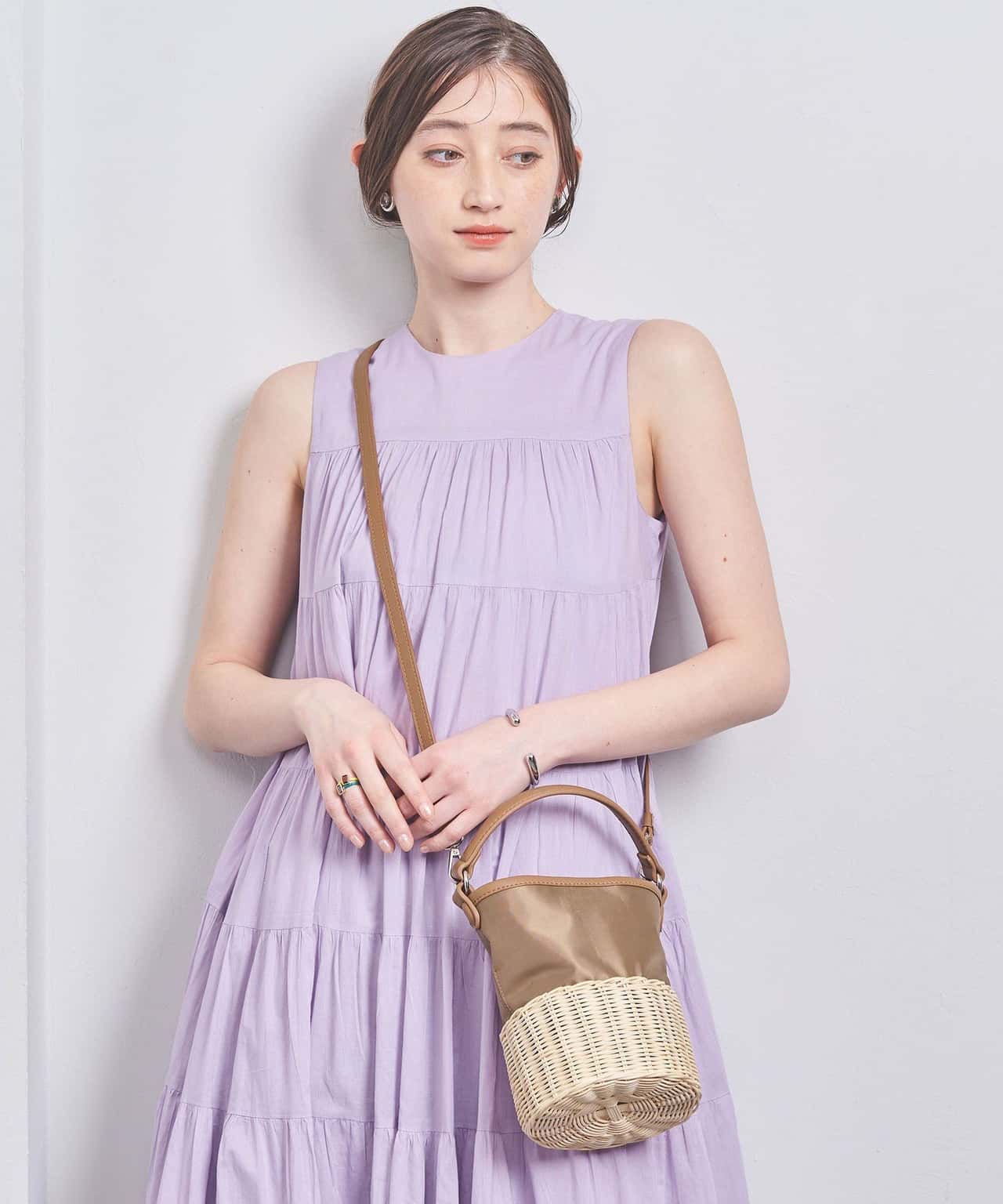 【SALE／70%OFF】UNITED ARROWS ラタン コンビ バケットバッグ ユナイテッドアローズ アウトレット バッグ かごバッグ ブラック ベージュ【送料無料】