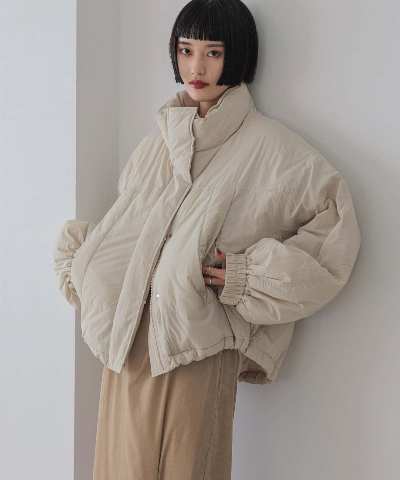 【SALE／30%OFF】LOWRYS FARM モンスターショートコート ローリーズファーム ジャケット・アウター ナイロンジャケット ブラック ブラウン ホワイト【送料無料】