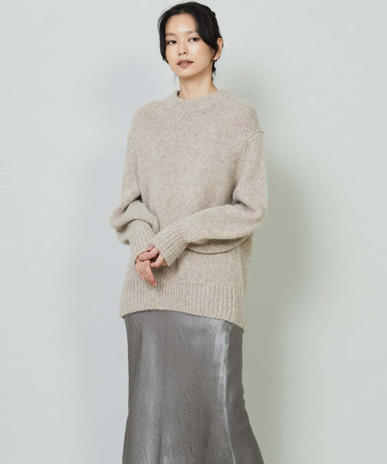 【SALE／50%OFF】1er Arrondissement ベビーアルパカハイネックプルオーバー プルミエアロンディスモン トップス ニット ベージュ レッド グレー【送料無料】