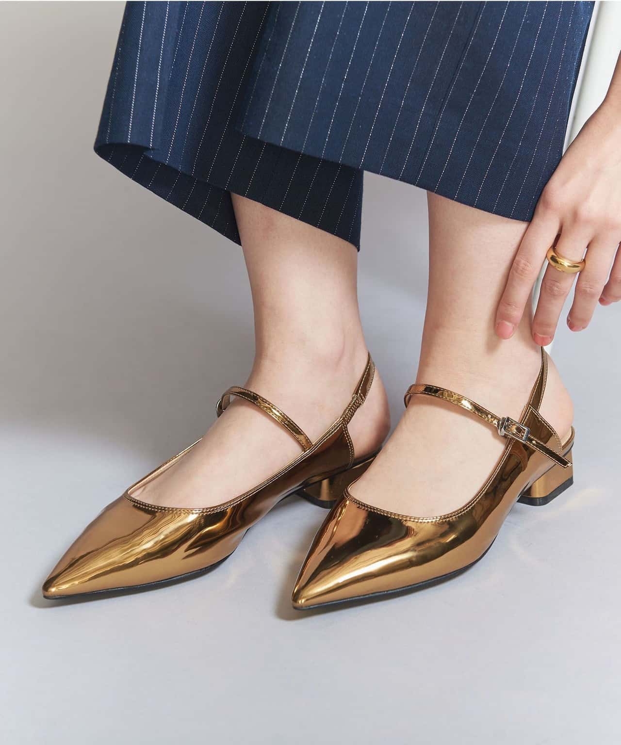【SALE／80%OFF】BEAUTY&YOUTH UNITED ARROWS ガラス ポインテッド バックストラップ サンダル ユナイテッドアローズ アウトレット シューズ・靴 サンダル ブラック ピンク ゴールド シルバー