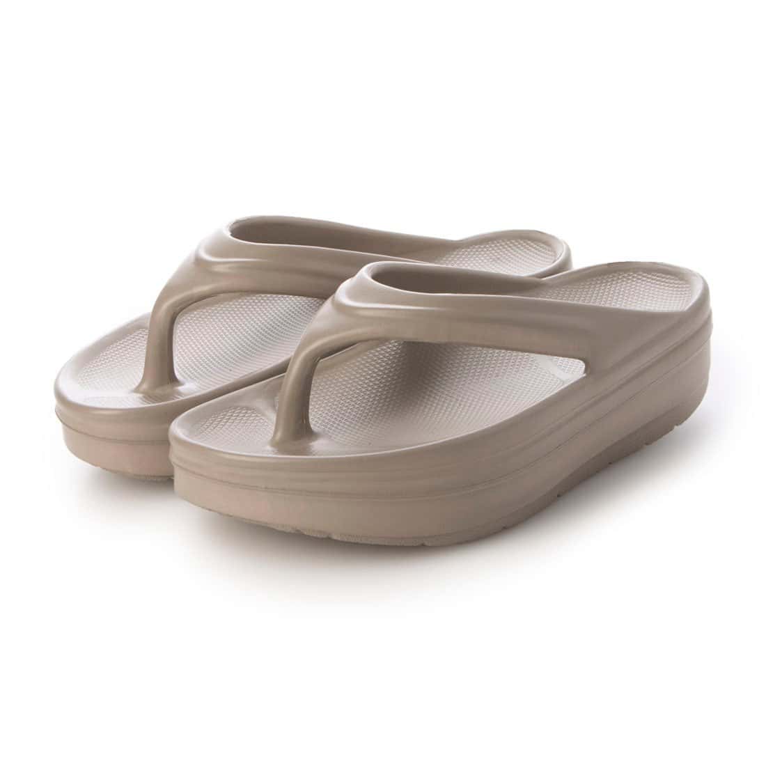 【SALE／33%OFF】EVOL 軽量厚底ソフトトングリカバリーサンダル イーボル シューズ・靴 サンダル ブラック ベージュ