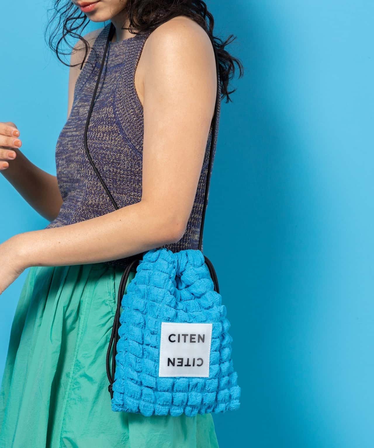 【SALE／50%OFF】CITEN ＜CITEN＞ポップコーン キンチャクショルダー シテン バッグ ショルダーバッグ ブルー オレンジ ブラウン ホワイト ブラック ネイビー