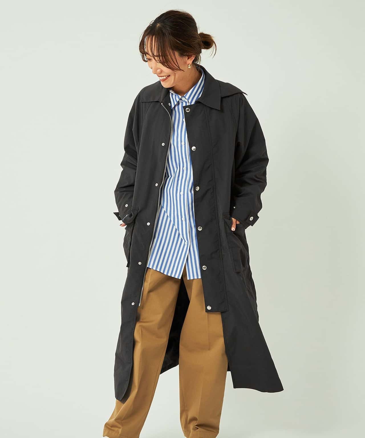 【SALE／80%OFF】UNITED ARROWS green label relaxing ロング ハンター ステンカラー コート -撥水・防風・ウォッシャブル- ユナイテッドアローズ アウトレット ジャケット・アウター ステンカラーコート ブラック ブラウン ベージュ