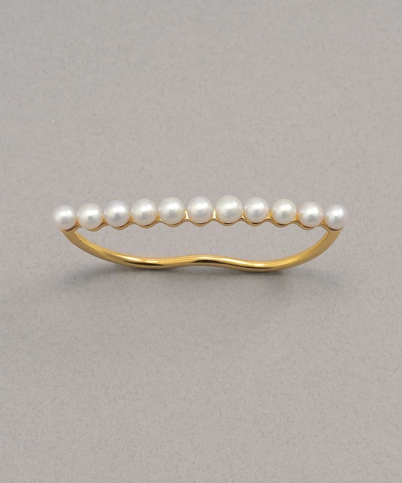 PLUS VENDOME PEARL_ダブル フィンガー リング プラス ヴァンドーム アクセサリー・腕時計 リング・指輪 ホワイト【送料無料】