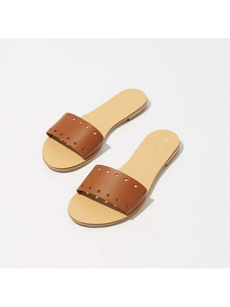 【SALE／40%OFF】Rouge vif la cle NICOLAS LAINAS スリッポンサンダル ルージュ・ヴィフ ラクレ シューズ・靴 サンダル ブラウン ホワイト ゴールド【送料無料】