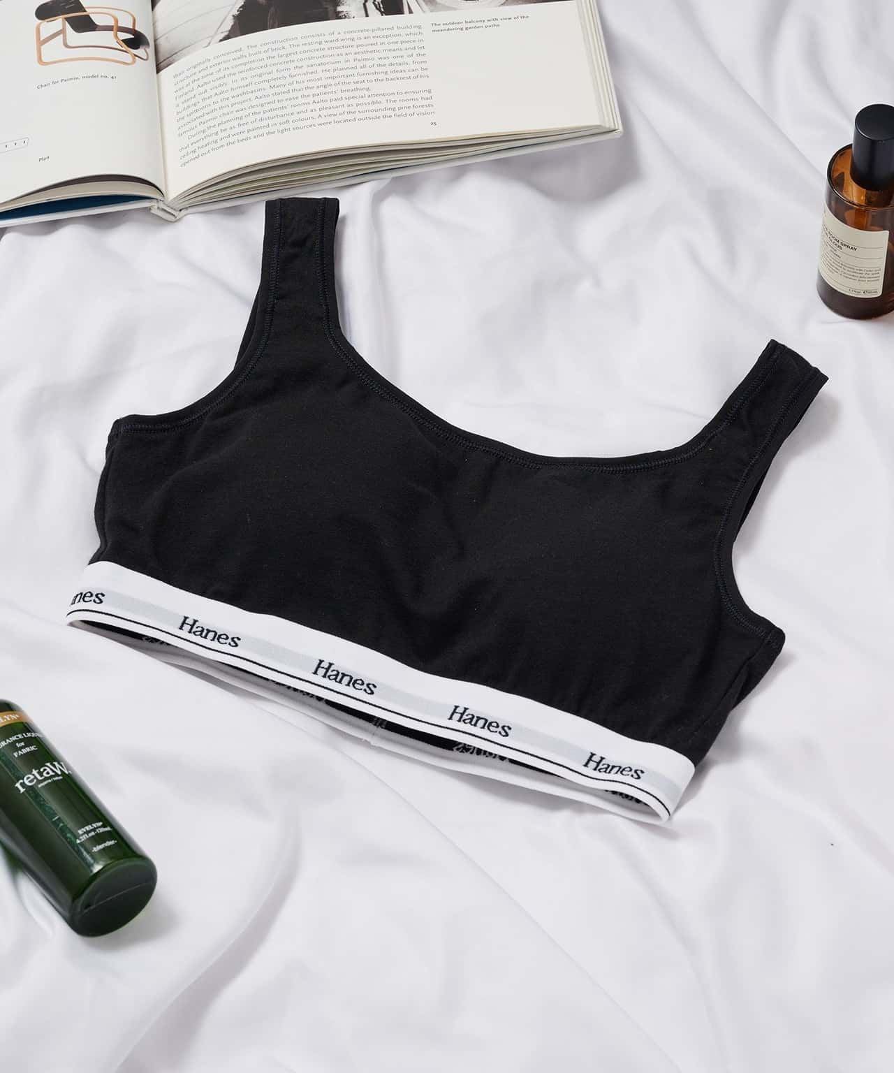 【SALE／3%OFF】Hanes Hanes/ヘインズ ソフトブラ スポーツブラ HW3EB301 セットアップセブン インナー・ルームウェア ブラジャー グレー ブラック