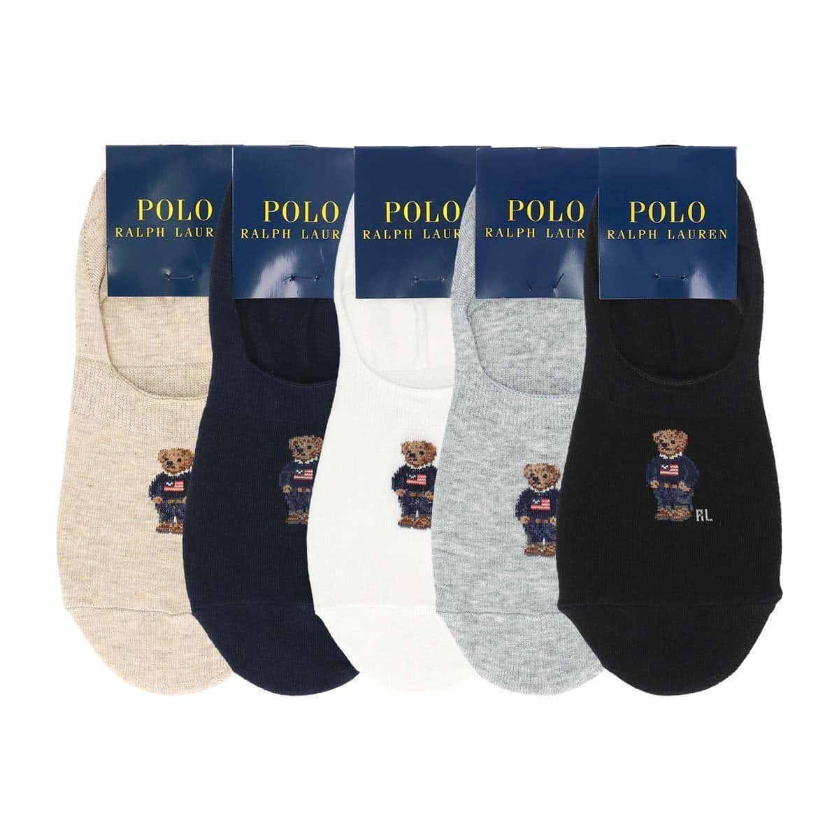 POLO RALPH LAUREN POLO RALPH LAUREN オーガニックコットン混 デニムミニベア フットカバー ソックス ナイガイ 靴下・レッグウェア 靴下 ベージュ ネイビー ブラック ホワイト