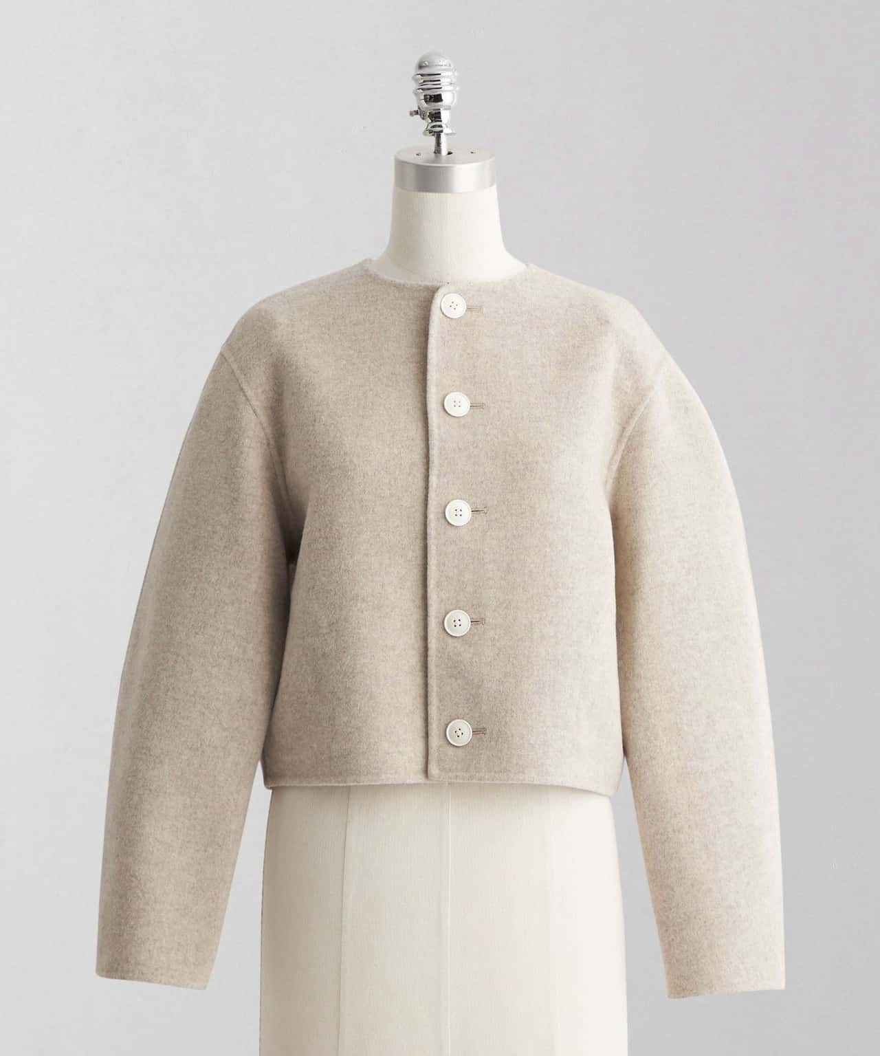【SALE／50%OFF】LOEFF ＜LOEFF＞リバー ラウンド ノーカラージャケット ユナイテッドアローズ アウトレット ジャケット・アウター ノーカラージャケット ホワイト ブラック【送料無料】