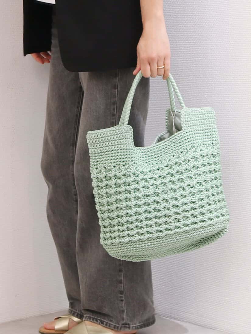 【SALE／50%OFF】cache cache カシュカシュ cachecache / 柄編みベーシックトート アンビリオン バッグ トートバッグ ブラック