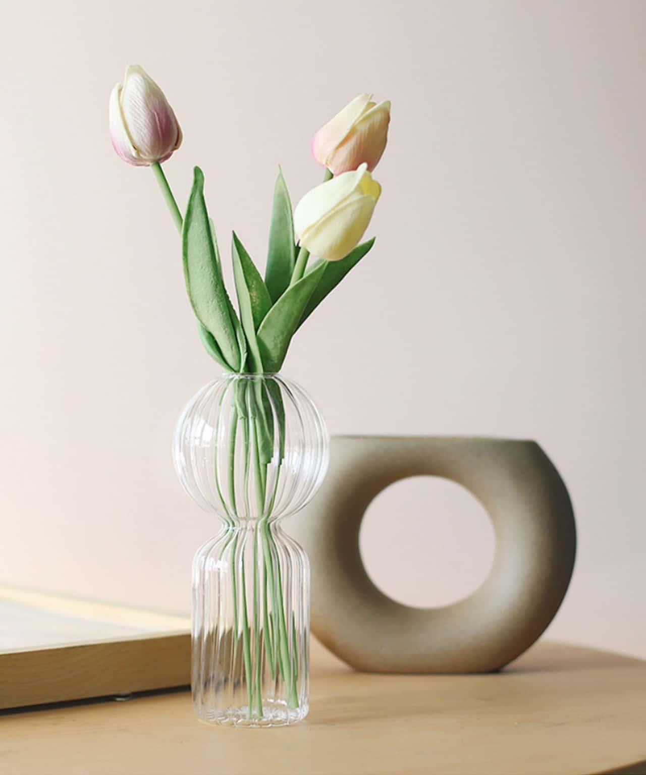 【SALE／20%OFF】aimoha home aimoha home/丸と長方形のフラワーベース アイモハ インテリア・生活雑貨 フラワーベース・花瓶 ホワイト ブラウン ピンク