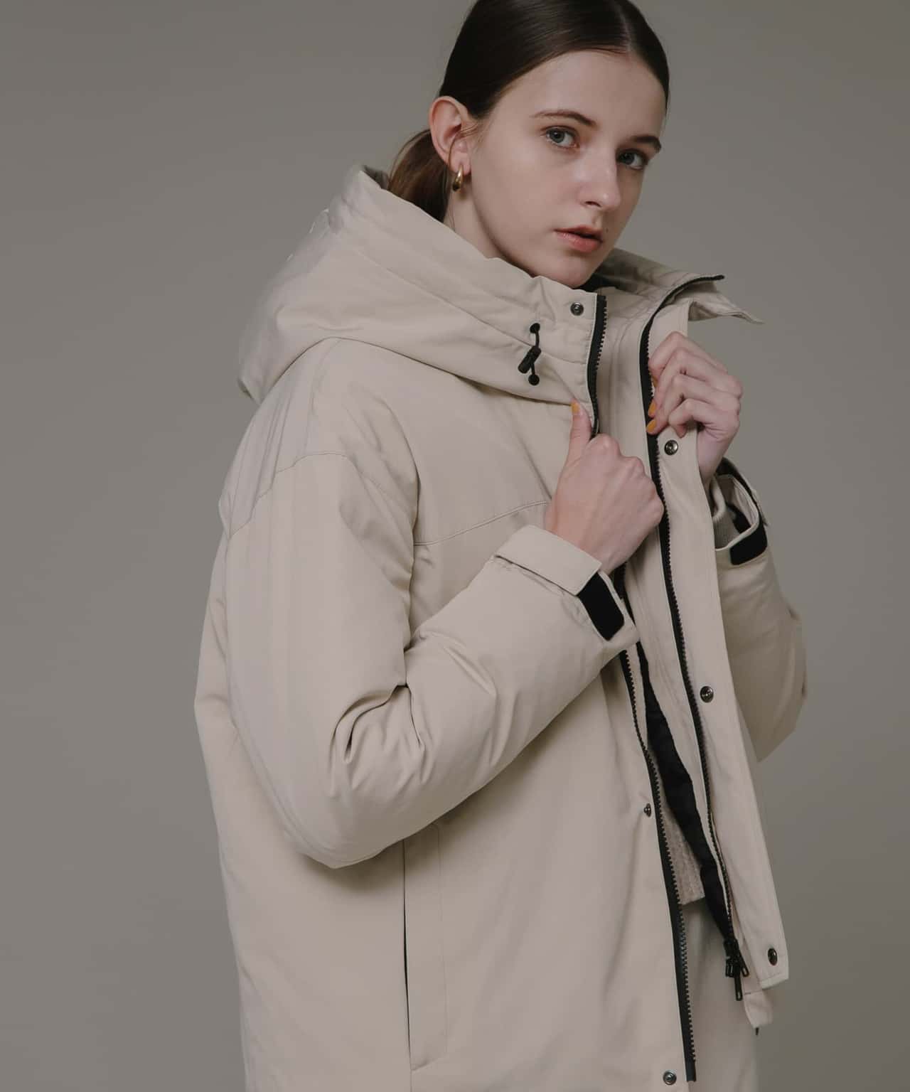 【SALE／10%OFF】Sonny Label フーディーダウンジャケット サニーレーベル ジャケット・アウター ダウンジャケット・ダウンベスト ブラック ベージュ【送料無料】