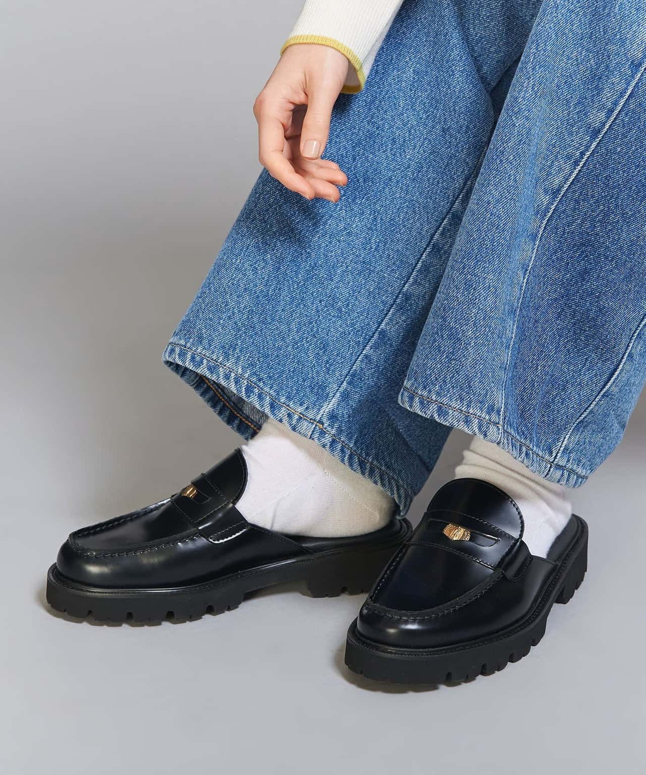 【SALE／40%OFF】BEAUTY&YOUTH UNITED ARROWS 【別注】＜CAMINANDO＞レザー コインローファー スライダー ビューティー＆ユース　ユナイテッドアローズ シューズ・靴 ローファー ブラック【送料無料】