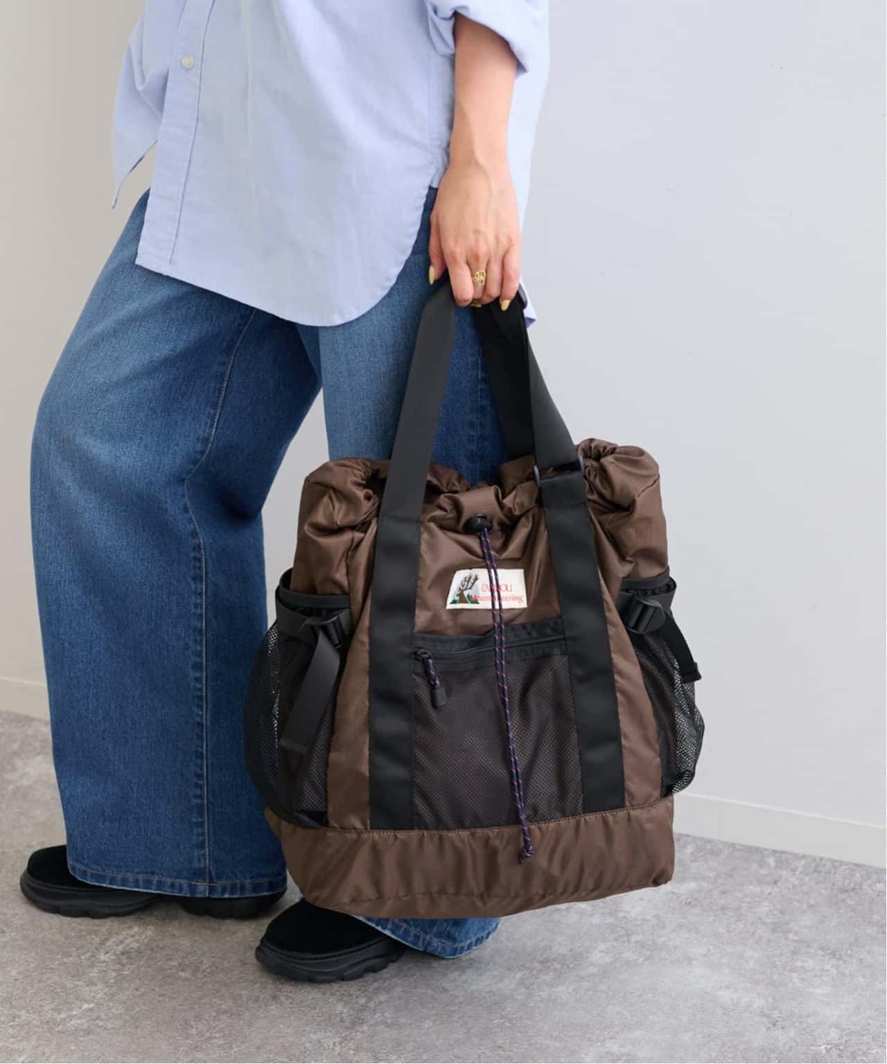U by SPICK&SPAN CARIBOU MOUNTAINEERING 別注 L/W PACK TOTE ユーバイスピックアンドスパン バッグ リュック・バックパック ブラウン ブラック【送料無料】