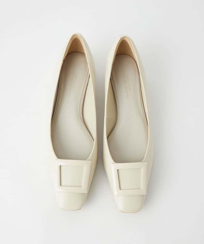 【SALE／50%OFF】UNITED ARROWS green label relaxing スクエアバックル パンプス(3cmヒール)- 晴雨兼用 - ユナイテッドアローズ グリーンレーベルリラクシング シューズ・靴 パンプス ホワイト ブラック ネイビー【送料無料】